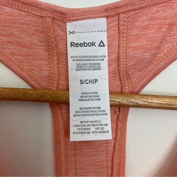2/40$  Reebok Small Sporty Peach Racerback Tank Athleisure Running Yoga gym chic - Picture 6 of 15